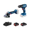 Bosch kombi készlet GSB 185-Li + GWS 180 Li+ 18V 1x2.0Ah + 1x4.0Ah + GAL 18V-40