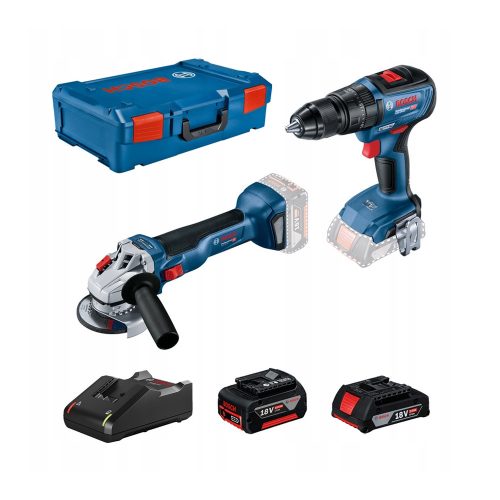 Bosch akkus gépszett GWS 18V-10+GSB 18V-50 18V 1x2,0Ah+1x5,0Ah