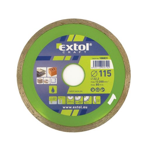 Extol Craft gyémántvágó tárcsa 115x2,0x22,2mm (vizes)