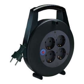 Brennenstuhl Vario Line kábeldoboz 4 dugalj, fekete, 5m