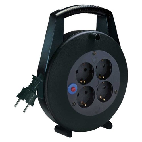 Brennenstuhl Vario Line kábeldoboz 4 dugalj, fekete, 10m