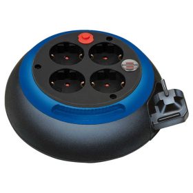 Brennenstuhl Design kábeldoboz 4 dugalj, fekete/kék, 3m