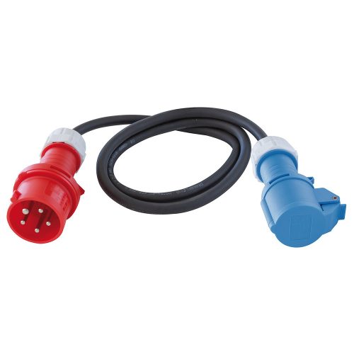 Brennenstuhl adapterkábel / CEE dugó és csatlakozó (gumi-neoprém) fekete, 1,5m, IP44