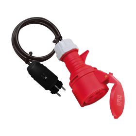   Brennenstuhl adapterkábel földelő érintkezős gumidugóval, fekete, 1m, IP44