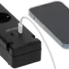 Brennenstuhl elosztó 5 dugalj, 2 USB aljzat kapcsolóval, falra szerelhető, fekete, 3m