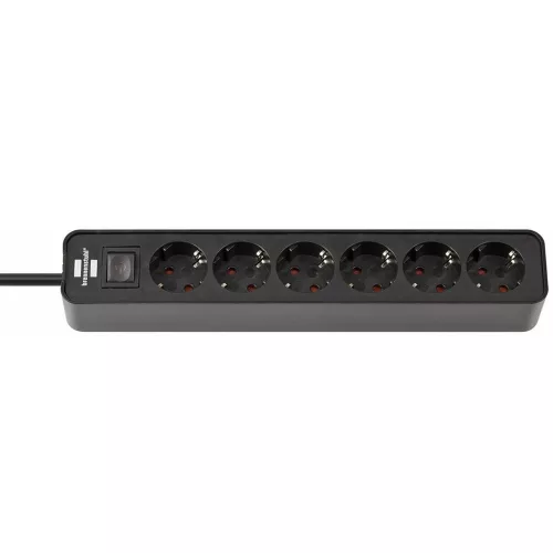 Brennenstuhl Ecolor elosztó 6 dugalj, fekete, 1,5m