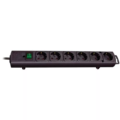 Brennenstuhl Comfort-Line elosztó 6 dugalj, fekete, 2m