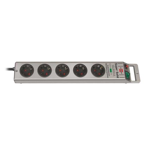 Brennenstuhl Super-Solid 13.500A elosztó, 5 dugalj, ezüst, 2,5m