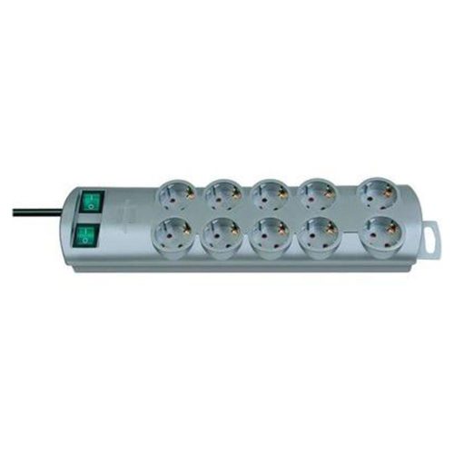 Brennenstuhl Primera-Line elosztó 10 dugalj, kapcsolóval, ezüst, 2m