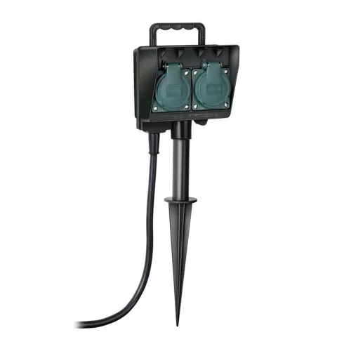 Brennenstuhl földbe szúrható kerti konnektor/kültéri konnektor, 2 dugalj, 1,4m, IP44