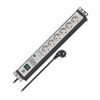 Brennenstuhl Premium-Line 60.000A elosztó, 6 dugalj, fekete/fehér, 3m