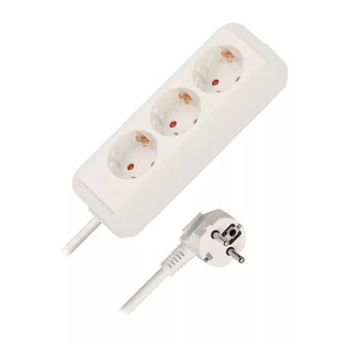 Brennenstuhl Eco-Line elosztó, 3 dugalj, fehér, 3m