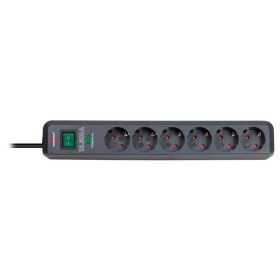   Brennenstuhl Eco-Line 13.500A elosztó, 6 dugalj, fekete, 1,5m