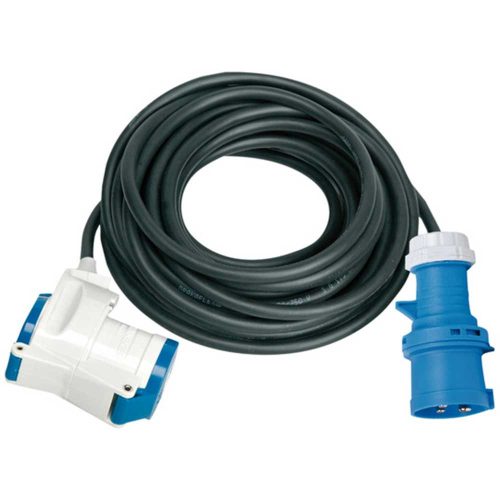 Brennenstuhl CEE hosszabbító kábel lakókocsi szögcsatlakozóval, fekete, 25m, IP44