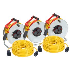   Brennenstuhl POWER SET C acél PLUS IP44 semleges kábel dob 3x50m + hosszabbítás 2x25m 3G1.5
