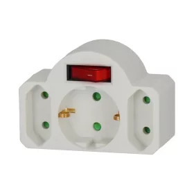   Brennenstuhl Adapterdugó Euro 2 + földelő érintkező 1 kapcsolóval