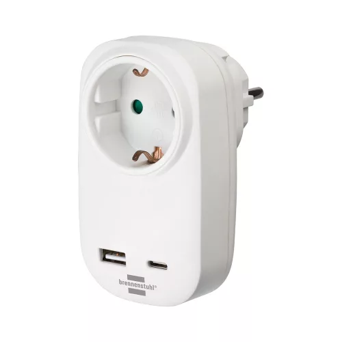 Brennenstuh Aljzatadapter USB Power Delivery-rel a gyors töltéshez (1x C típusú töltő, 1x USB A)