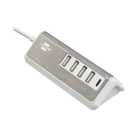   Brennenstuh Estilo többszörös USB töltő / USB töltőállomás rozsdamentes acél felülettel