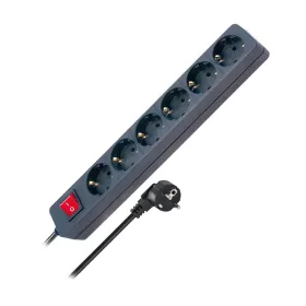   Brennenstuhl 6-os aljzat fekete, kapcsolóval 1,4 m H05VV-F 3G1,5