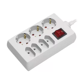   Brennenstuhl 7-utas DUO aljzat fehér 1,4 m H05VV-F 3G1,5 kapcsolóval