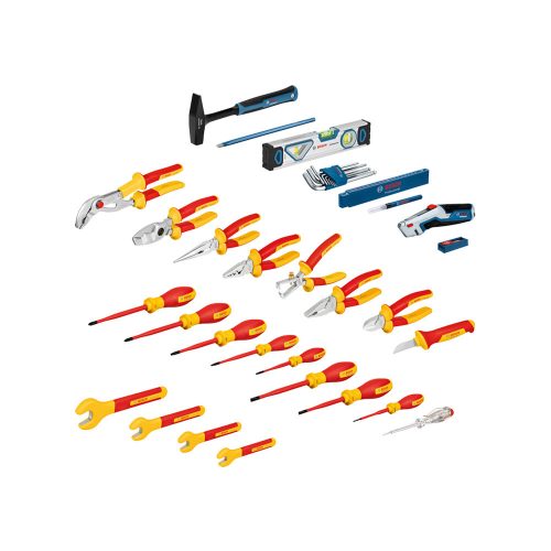 Bosch Kéziszerszám készlet villanyszerelőknek 37 részes (21db VDE+ 16db egyéb)