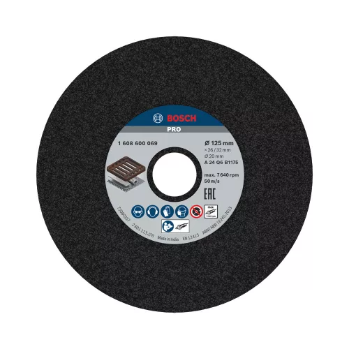 Bosch PRO Metal csiszolókorong, 125x26x20 mm, szemcseméret: G24, fémhez