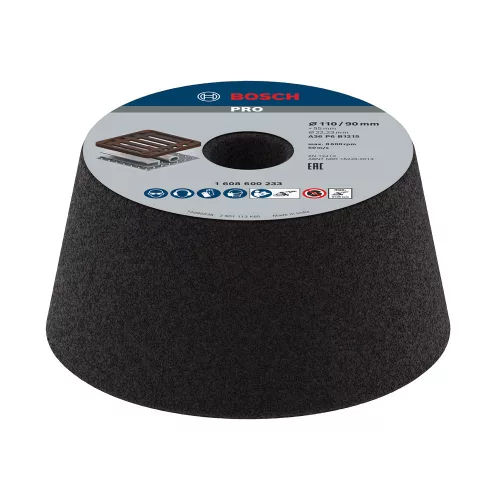 Bosch PRO Metal kúpos fazékkorong, 90x110x55 mm, szemcseméret: G36, fémcsiszoláshoz