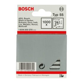 Bosch keskenyhátú tűzőkapocs Type 55 12mm 1000db