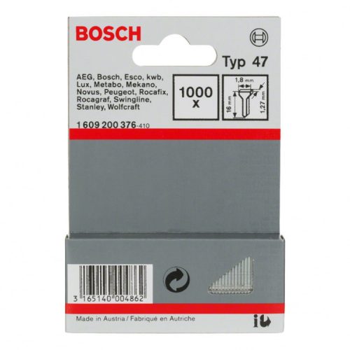 Bosch Type 47 tűzőszeg 16mm 1000db