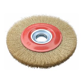   Extol Craft drótcsiszoló körkefe kettős köszörűre, 150mm, 32mm átm, műa. adapterek, hullámos szál