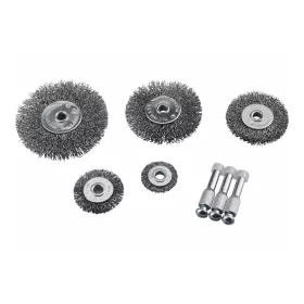   Extol Craft drótcsiszoló körkefe készlet; 6mm-es csap, 25-38-50-63-75mm