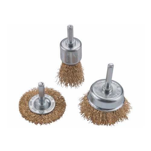 Extol Craft drótcsiszoló körkefe fazékkefe készlet; O 6mm-es csap, fúróba fogható, max. 4500 ford