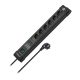 Brennenstuhl Premium-Line túlfeszültség védelem 26000A 6 dugaszhelyes fekete 1,8 m 3G1,5