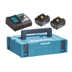   Makita 18V LXT Li-Ion 2x6,0 Ah akku + DC18RC töltő készlet + MAKPAC