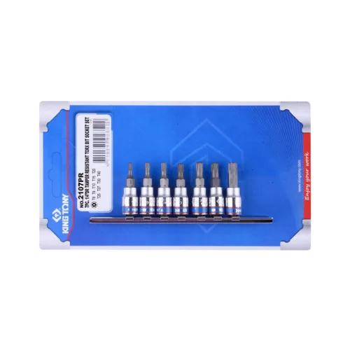 King Tony 1/4" furatos torx bitfej készlet 7 részes (2107PR)
