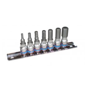   King Tony 1/4 " hexbitkészlet sínen 7 részes (2127PR)