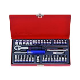   King Tony kézi 1/4" dugókulcs készlet 6* 39 részes (2539MR)