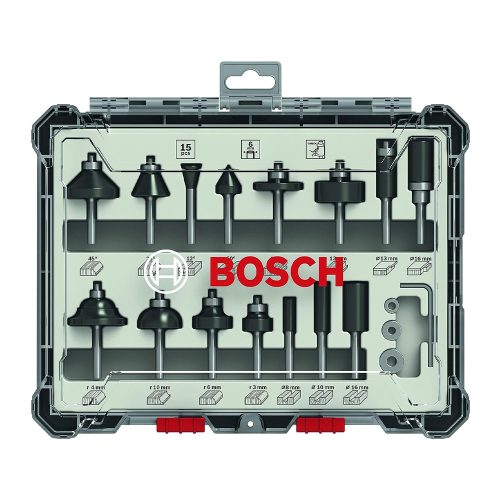 Bosch 15 részes vegyes horonymaró készlet 6mm