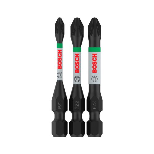 Bosch PRO Pozidriv ütvecsavarozó bitkészlet, PZ1, PZ2, PZ3, 55 mm, 3 részes