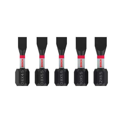 Bosch PRO Slotted ütvecsavarozó bitkészlet, SL4,5, SL5,5, 2 db, SL5,5, SL6,5, 25 mm, 5 részes
