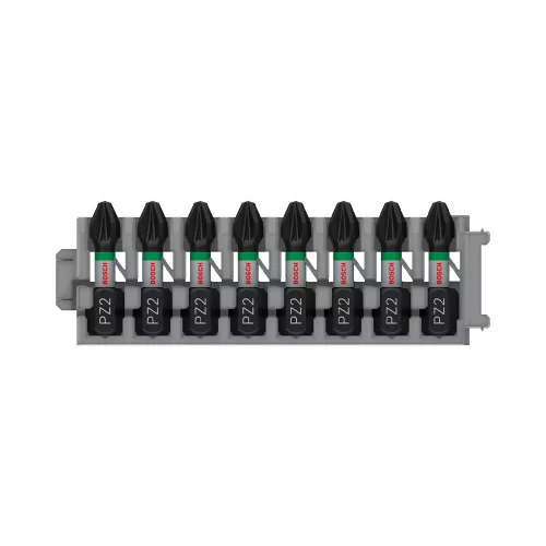 Bosch PRO Pozidriv ütvecsavarozó bitfej, PZ2, 25 mm, 8 db, Pick and Click