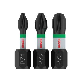   Bosch PRO Pozidriv ütvecsavarozó bitfej készlet, PZ1x25, PZ2x25, PZ3x25 mm, 3 részes