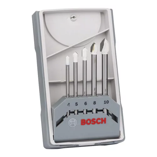 Bosch CYL-9 SoftCeramic csempefúrószár készlet 4/5/6/8/10mm puha csempe, üveg 5 részes