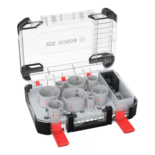 Bosch PRO Multi Material PC Plus körkivágó készlet befogóval, 11 részes, 25,32,40,54,60,68,76,86