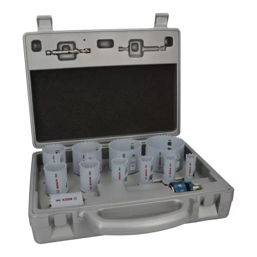 Bosch PRO PC Plus körkivágó készlet befogóval, 14 részes, 19,22,25,29,35,38,44,51,57,64,76 mm