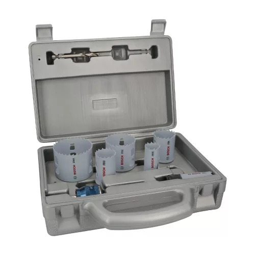 Bosch PRO Multi Material PC Plus körkivágó készlet befogóval, 9 részes, 22,29,35,44,51,64 mm