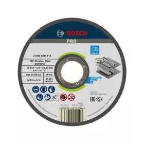   Bosch PRO egyenes vágókorong, 115x1,6x22,23 mm, inoxhoz, fémhez