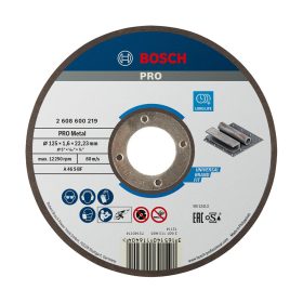 Bosch PRO egyenes vágókorong, 125x1,6x22,23 mm, fémhez