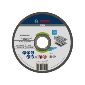   Bosch PRO egyenes vágókorong, 125x1,6x22,23 mm, inoxhoz, fémhez