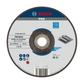   Bosch PRO hajlított csiszolótárcsa, nagyolótárcsa 180x6x22,23 mm, fémhez
